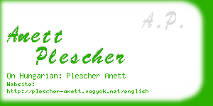 anett plescher business card